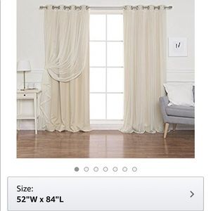 Tulle Sheer Lace & Blackout 4 piece Curtain Set